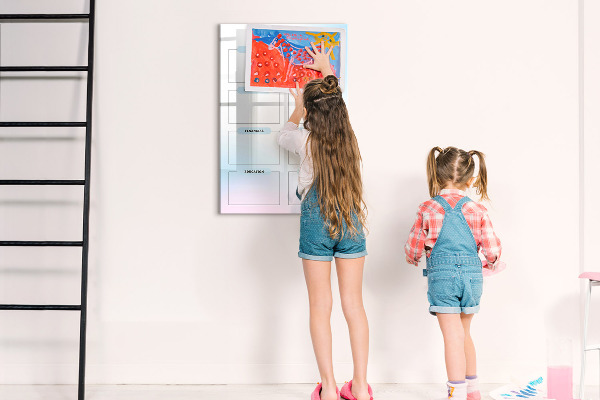 Decoratief glazen wandbord beschrijfbaar en magnetisch Visionboard voor persoonlijke doelen