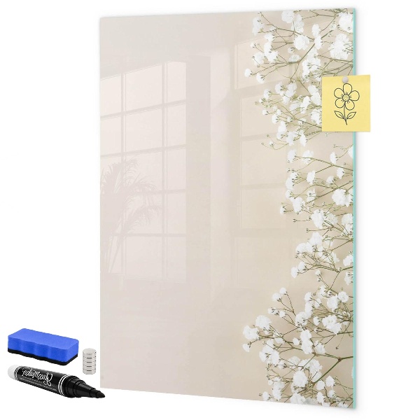 Decoratief glazen wandbord beschrijfbaar en magnetisch Creatief prikbord voor herinneringen en notities