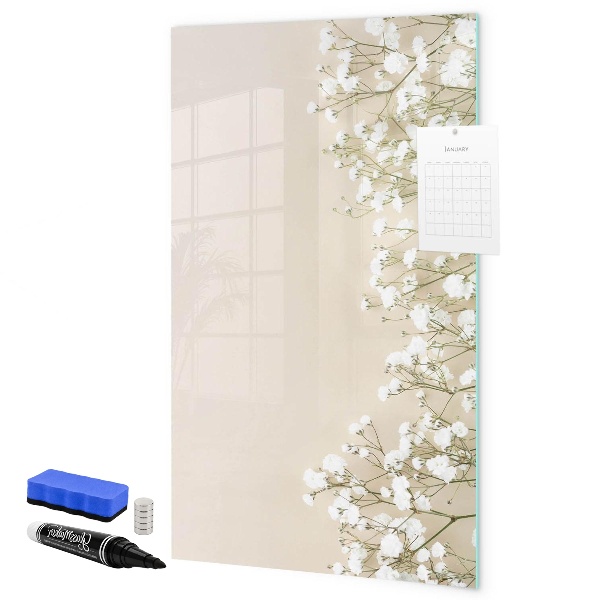 Decoratief glazen wandbord beschrijfbaar en magnetisch Creatief prikbord voor herinneringen en notities