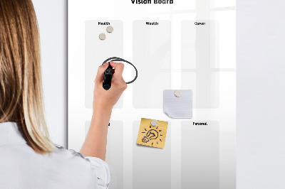 Memobord van glas met print inclusief neodymium magneten Visionboard voor levensdoelen