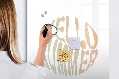 Memobord van glas met print inclusief neodymium magneten Een zomer vol herinneringen en plezier.