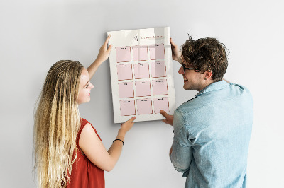 Decoratief glazen wandbord beschrijfbaar en magnetisch Verjaardagskalender met ruimte voor foto's