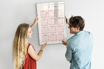 Decoratief glazen wandbord beschrijfbaar en magnetisch Verjaardagskalender met ruimte voor foto's