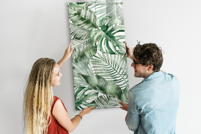 Memobord van glas met print inclusief neodymium magneten Groen bord voor foto's en notities