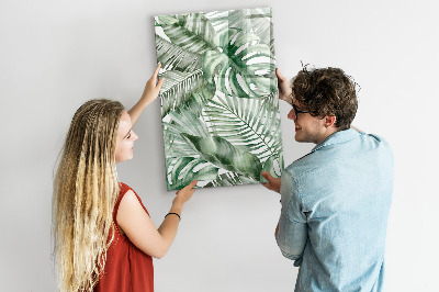 Memobord van glas met print inclusief neodymium magneten Groen bord voor foto's en notities