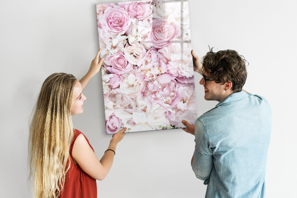 Decoratief glazen wandbord beschrijfbaar en magnetisch Bloemenbord voor notities en foto's
