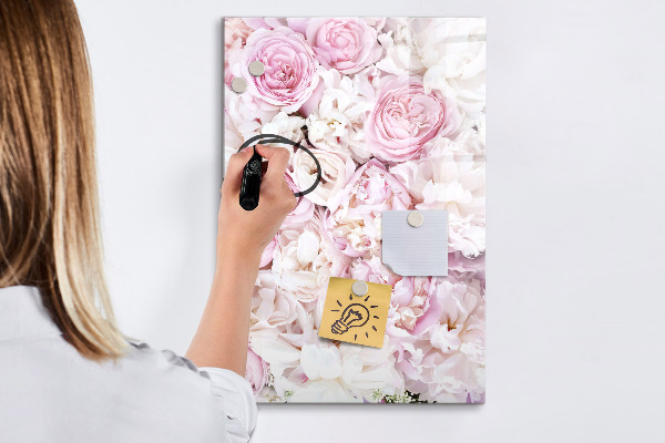 Decoratief glazen wandbord beschrijfbaar en magnetisch Bloemenbord voor notities en foto's