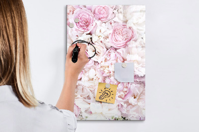 Decoratief glazen wandbord beschrijfbaar en magnetisch Bloemenbord voor notities en foto's