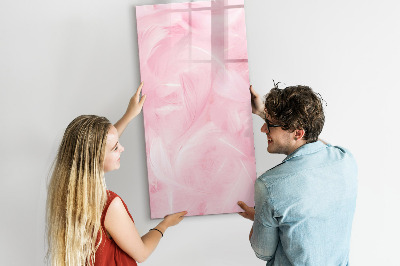 Decoratief glazen wandbord beschrijfbaar en magnetisch Roze prikbord voor notities en foto's