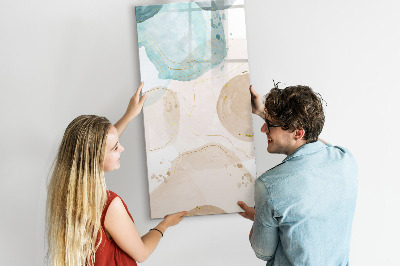 Memobord van glas met print inclusief neodymium magneten Modern fotobord in pastelkleuren