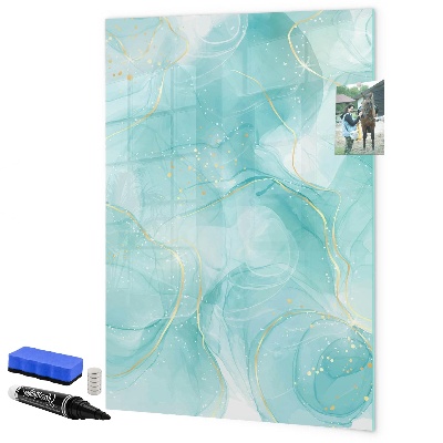Decoratief glazen wandbord beschrijfbaar en magnetisch Een kleurrijk bord voor het presenteren van foto's