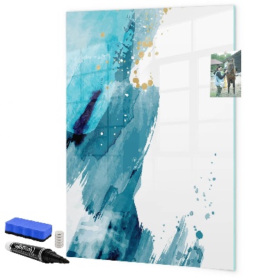 Memobord van glas met print inclusief neodymium magneten Een kleurrijk prikbord voor foto's en notities