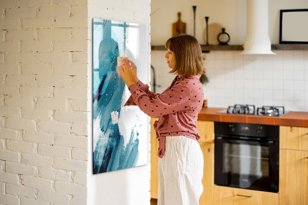 Memobord van glas met print inclusief neodymium magneten Een kleurrijk prikbord voor foto's en notities