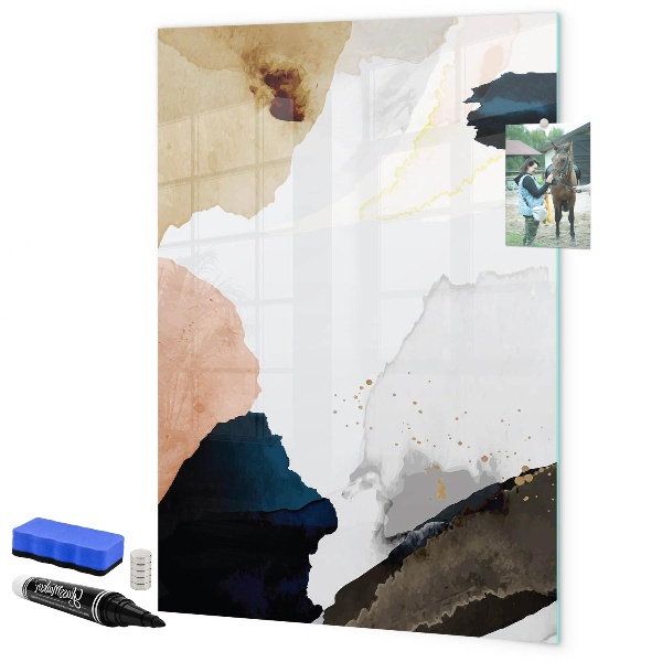 Memobord van glas met print inclusief neodymium magneten Een stijlvol bord voor notities en foto's