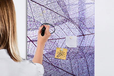 Decoratief glazen wandbord beschrijfbaar en magnetisch Magnetisch bord met een bladmotief