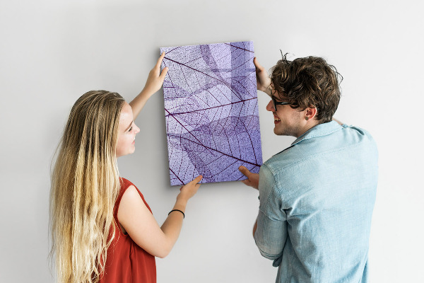 Decoratief glazen wandbord beschrijfbaar en magnetisch Magnetisch bord met een bladmotief