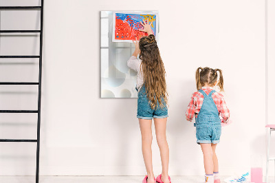 Memobord van glas met print inclusief neodymium magneten Een praktisch prikbord voor notities en foto's.