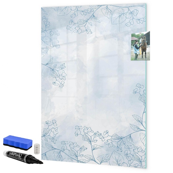 Decoratief glazen wandbord beschrijfbaar en magnetisch Creatief moodboard voor foto's en notities