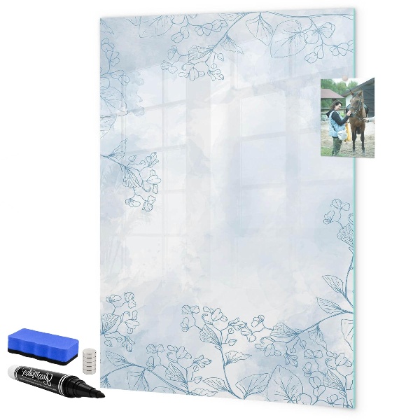 Decoratief glazen wandbord beschrijfbaar en magnetisch Creatief moodboard voor foto's en notities