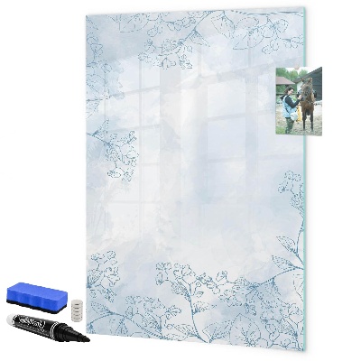 Decoratief glazen wandbord beschrijfbaar en magnetisch Creatief moodboard voor foto's en notities