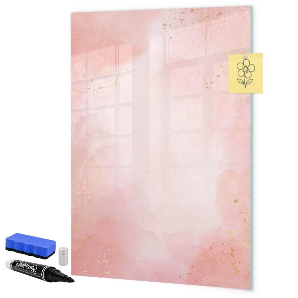 Decoratief glazen wandbord beschrijfbaar en magnetisch Pastelkarton voor foto's en notities