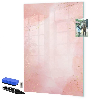 Decoratief glazen wandbord beschrijfbaar en magnetisch Pastelkarton voor foto's en notities