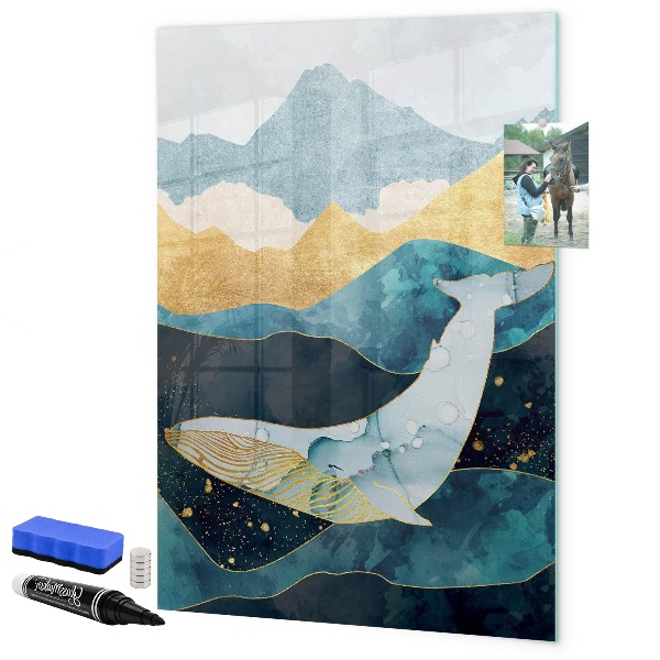 Memobord van glas met print inclusief neodymium magneten Creatief moodboard voor foto's en notities