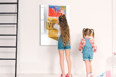 Memobord van glas met print inclusief neodymium magneten Creatief moodboard voor foto's en notities