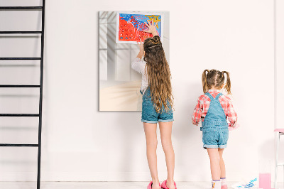 Memobord van glas met print inclusief neodymium magneten Notitie- en fotobord