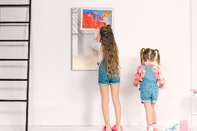 Memobord van glas met print inclusief neodymium magneten Notitie- en fotobord