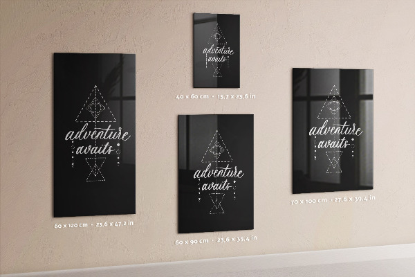 Decoratief glazen wandbord beschrijfbaar en magnetisch Agenda voor belangrijke data en foto's