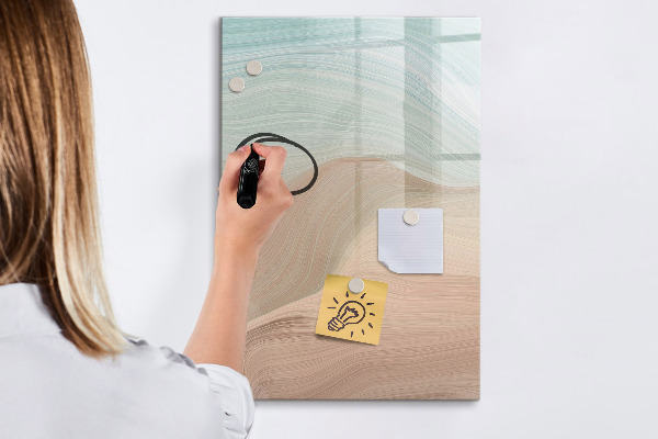 Memobord van glas met print inclusief neodymium magneten Een kleurrijk prikbord voor notities en foto's