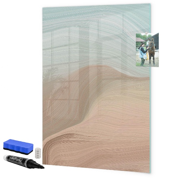 Memobord van glas met print inclusief neodymium magneten Een kleurrijk prikbord voor notities en foto's