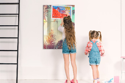 Memobord van glas met print inclusief neodymium magneten Creatief moodboard voor foto's en notities
