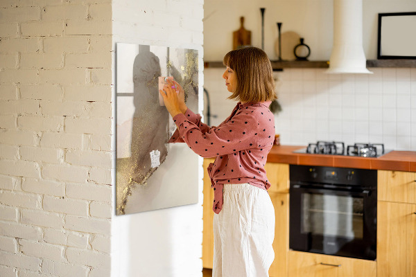 Memobord van glas met print inclusief neodymium magneten Stijlvol bord voor foto's en notities