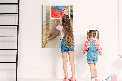 Memobord van glas met print inclusief neodymium magneten Stijlvol bord voor foto's en notities