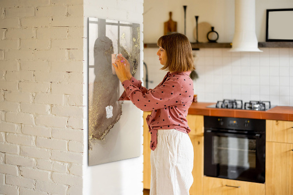 Memobord van glas met print inclusief neodymium magneten Stijlvol bord voor foto's en notities