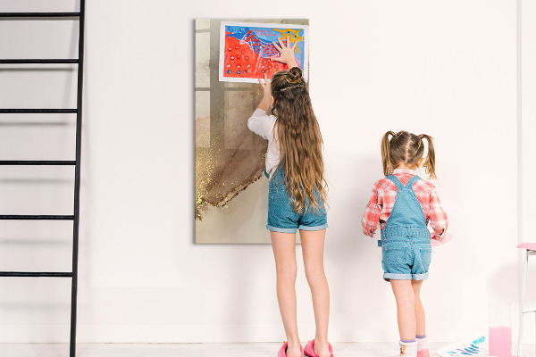 Memobord van glas met print inclusief neodymium magneten Stijlvol bord voor foto's en notities