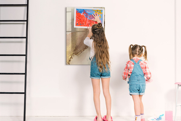 Memobord van glas met print inclusief neodymium magneten Stijlvol bord voor foto's en notities