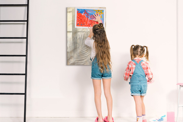 Decoratief glazen wandbord beschrijfbaar en magnetisch Fotobord met accessoires