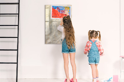 Decoratief glazen wandbord beschrijfbaar en magnetisch Fotobord met accessoires
