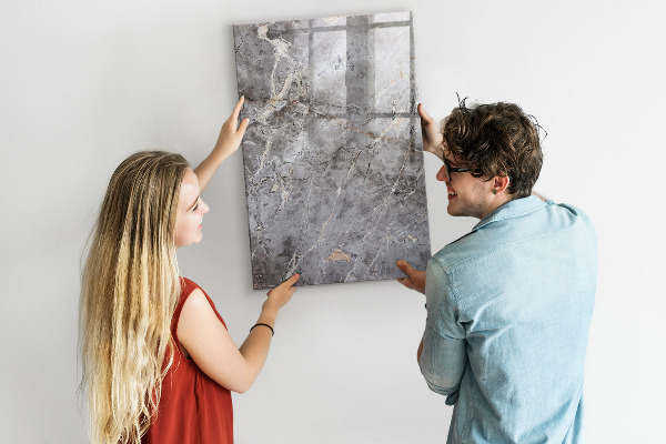 Memobord van glas met print inclusief neodymium magneten Memobord met magneten en foto's
