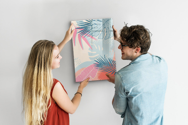 Decoratief glazen wandbord beschrijfbaar en magnetisch Een kleurrijk prikbord voor foto's en notities