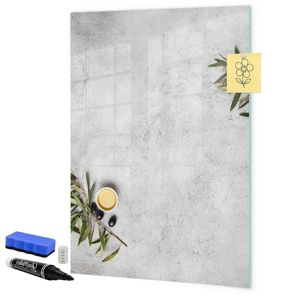 Memobord van glas met print inclusief neodymium magneten Modern prikbord voor notities en foto's