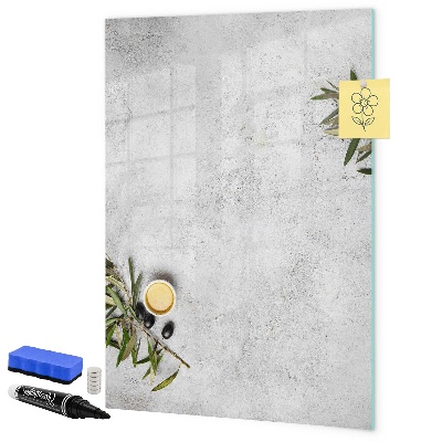 Memobord van glas met print inclusief neodymium magneten Modern prikbord voor notities en foto's
