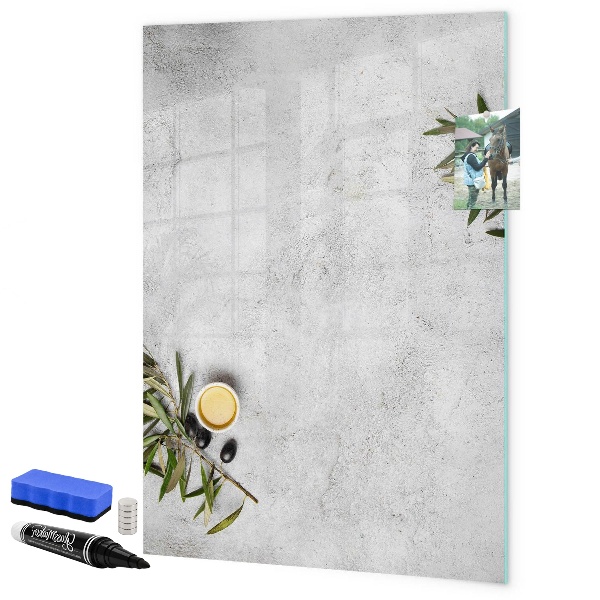 Memobord van glas met print inclusief neodymium magneten Modern prikbord voor notities en foto's