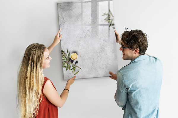 Memobord van glas met print inclusief neodymium magneten Modern prikbord voor notities en foto's
