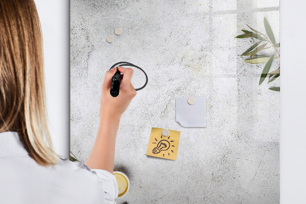 Memobord van glas met print inclusief neodymium magneten Modern prikbord voor notities en foto's
