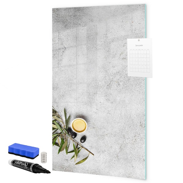 Memobord van glas met print inclusief neodymium magneten Modern prikbord voor notities en foto's