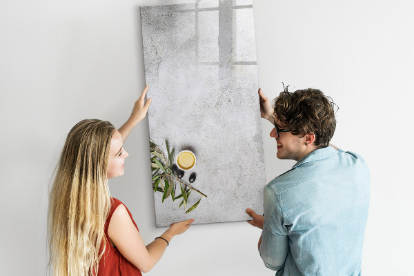 Memobord van glas met print inclusief neodymium magneten Modern prikbord voor notities en foto's